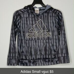 Adidas Kids Black and Gray Patterned Hoodie